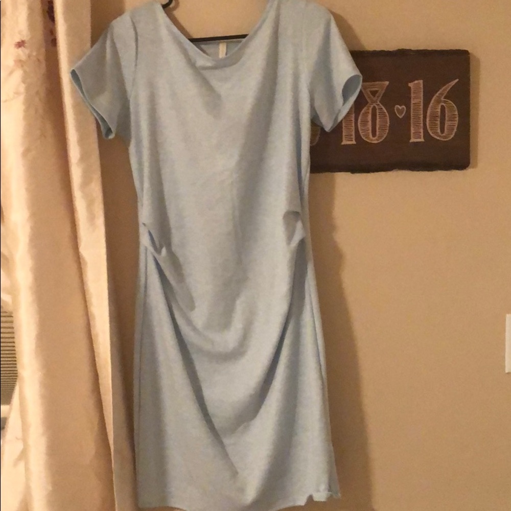 Pink Blush Maternity Dress Sky Blue